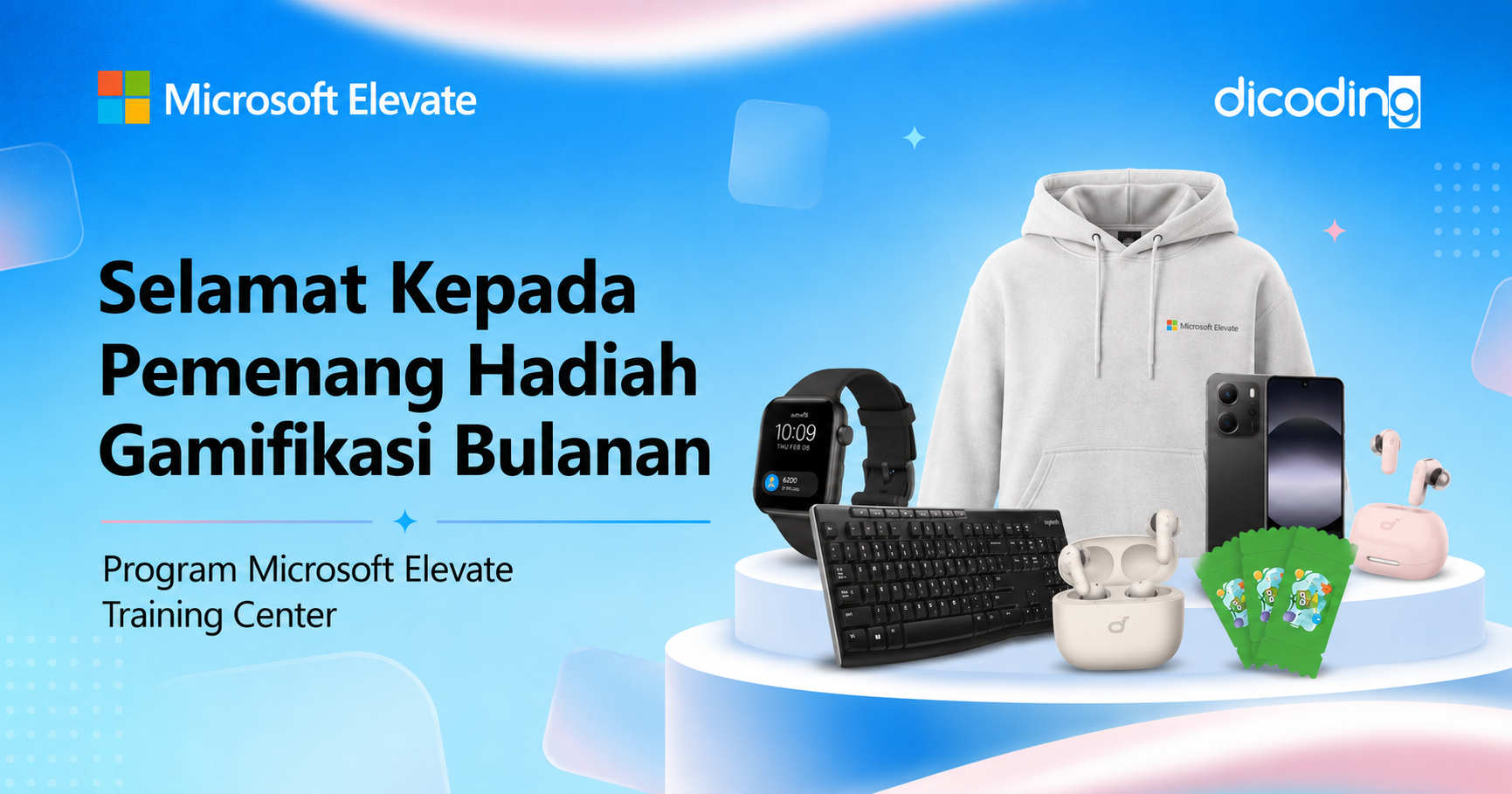 Pengumuman Pemenang Hadiah Progres Belajar Bulanan Microsoft Elevate Training Center 2026